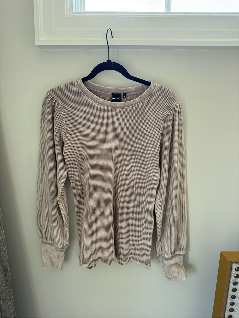 Mono B Waffle Thermal Puff Sleeve